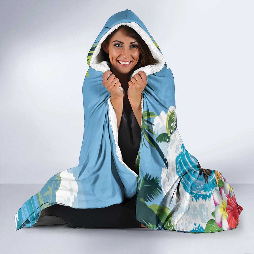 Aloha Hawaii Shaka Nene Goose Hooded Blanket Surfing Take It Easy - Polynesian Pride