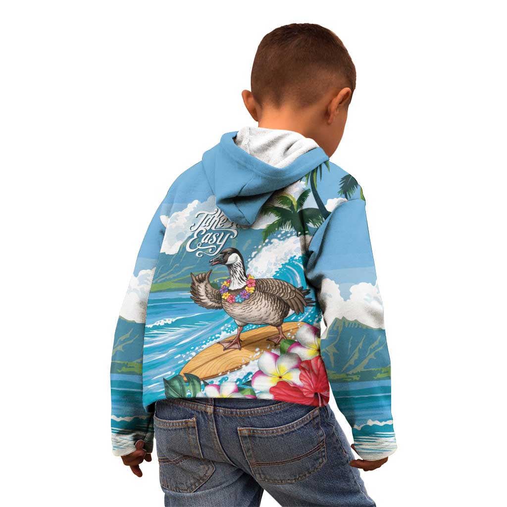 Aloha Hawaii Shaka Nene Goose Kid Hoodie Surfing Take It Easy - Polynesian Pride