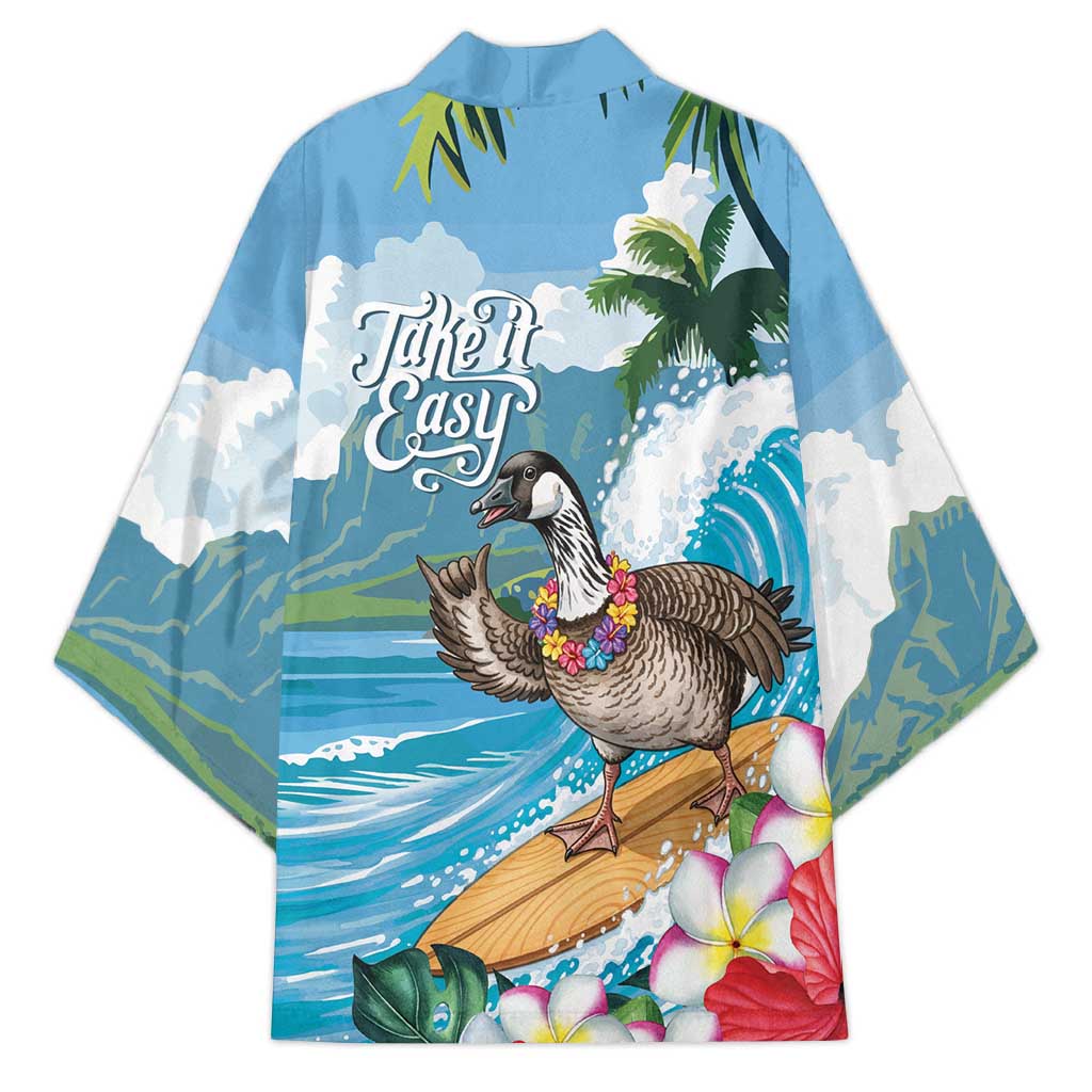 Aloha Hawaii Shaka Nene Goose Kimono Surfing Take It Easy - Polynesian Pride