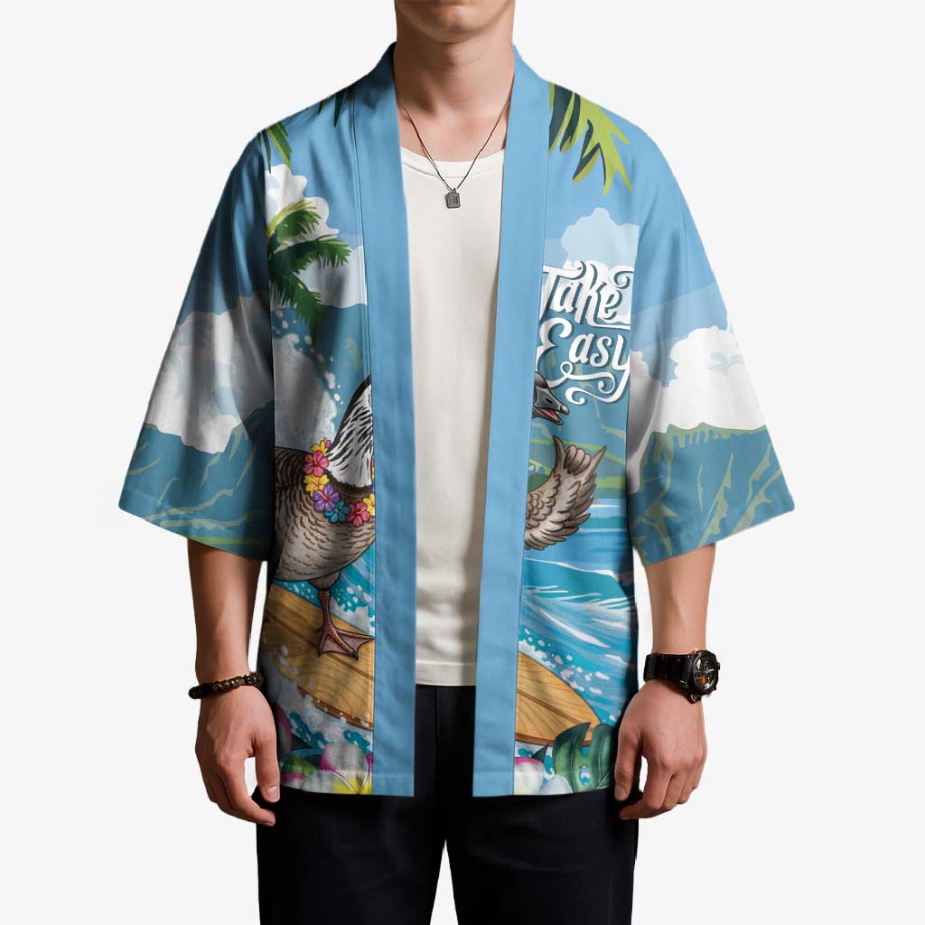 Aloha Hawaii Shaka Nene Goose Kimono Surfing Take It Easy - Polynesian Pride