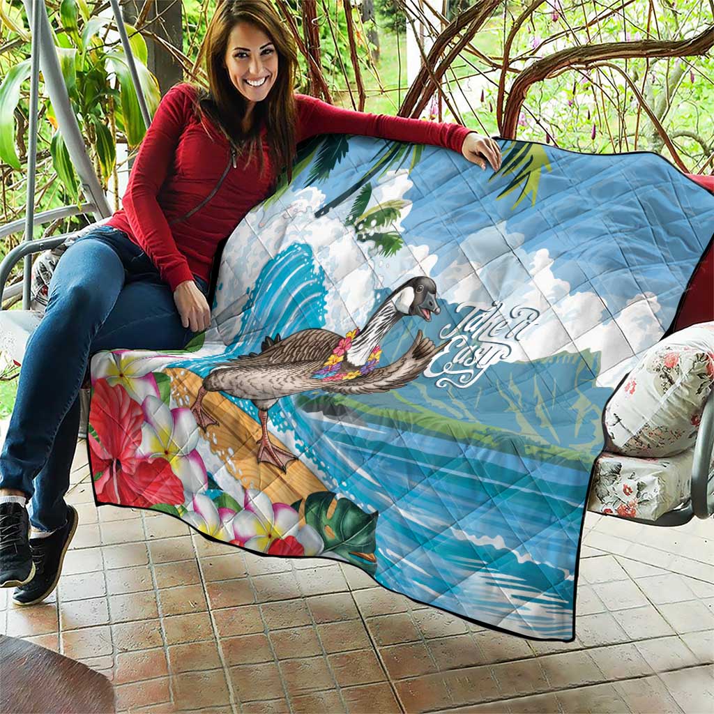 Aloha Hawaii Shaka Nene Goose Quilt Surfing Take It Easy - Polynesian Pride