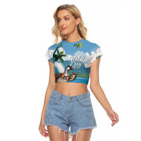 Aloha Hawaii Shaka Nene Goose Raglan Cropped T Shirt Surfing Take It Easy - Polynesian Pride