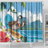 Aloha Hawaii Shaka Nene Goose Shower Curtain Surfing Take It Easy - Polynesian Pride