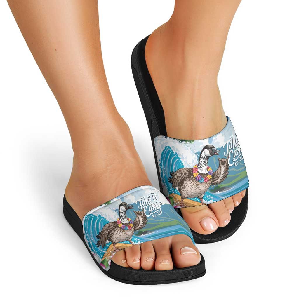 Aloha Hawaii Shaka Nene Goose Slide Sandals Surfing Take It Easy - Polynesian Pride