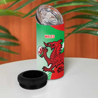 New Zealand and Wales Rugby Custom 4 in 1 Can Cooler Tumbler Aotearoa All Black Combine Welsh Dragon - Polynesian Pride