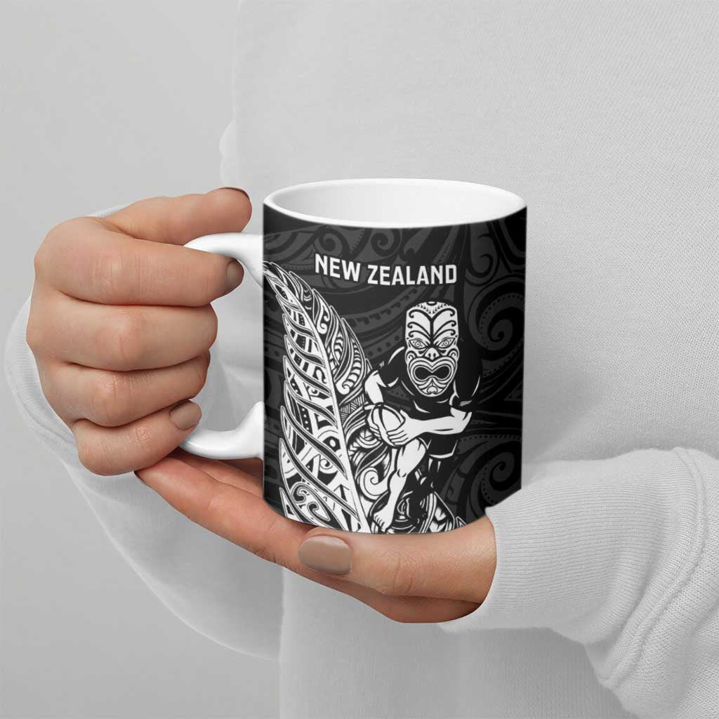 New Zealand and Wales Rugby Custom Ceramic Mug Aotearoa All Black Combine Welsh Dragon - Polynesian Pride