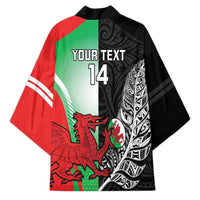 New Zealand and Wales Rugby Custom Kimono Aotearoa All Black Combine Welsh Dragon - Polynesian Pride