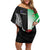 New Zealand and Wales Rugby Custom Off Shoulder Short Dress Aotearoa All Black Combine Welsh Dragon - Polynesian Pride