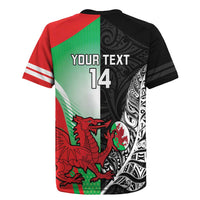 New Zealand and Wales Rugby Custom Rugby Jersey Aotearoa All Black Combine Welsh Dragon - Polynesian Pride