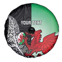 New Zealand and Wales Rugby Custom Spare Tire Cover Aotearoa All Black Combine Welsh Dragon - Polynesian Pride