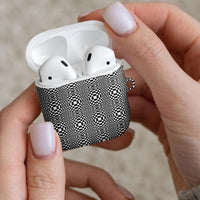 Black White Filipino Binakol Motifs AirPods Case Mabuhay Philippines Festival Kusikus Pattern LT14 - Polynesian Pride