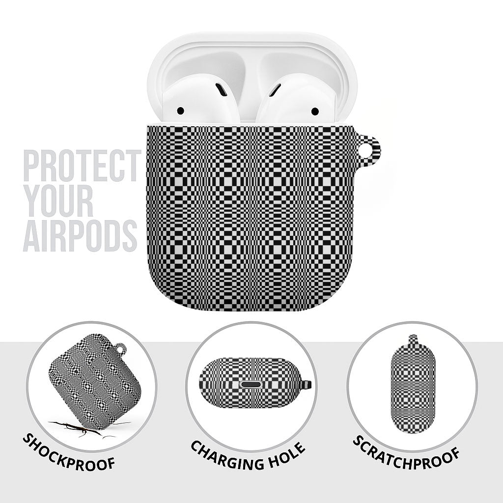 Black White Filipino Binakol Motifs AirPods Case Mabuhay Philippines Festival Kusikus Pattern LT14 - Polynesian Pride