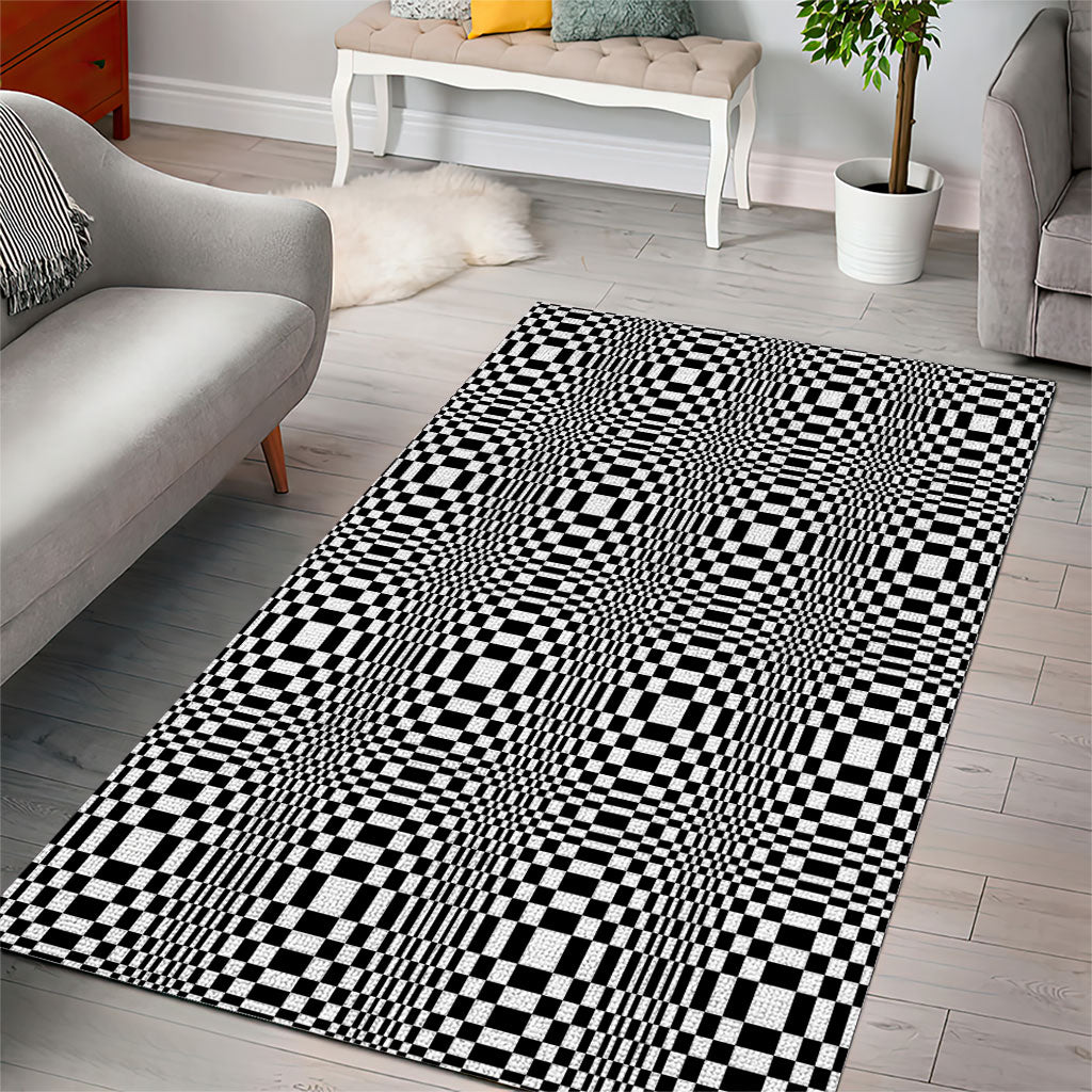 Black White Filipino Binakol Motifs Area Rug Mabuhay Philippines Festival Kusikus Pattern LT14 - Polynesian Pride