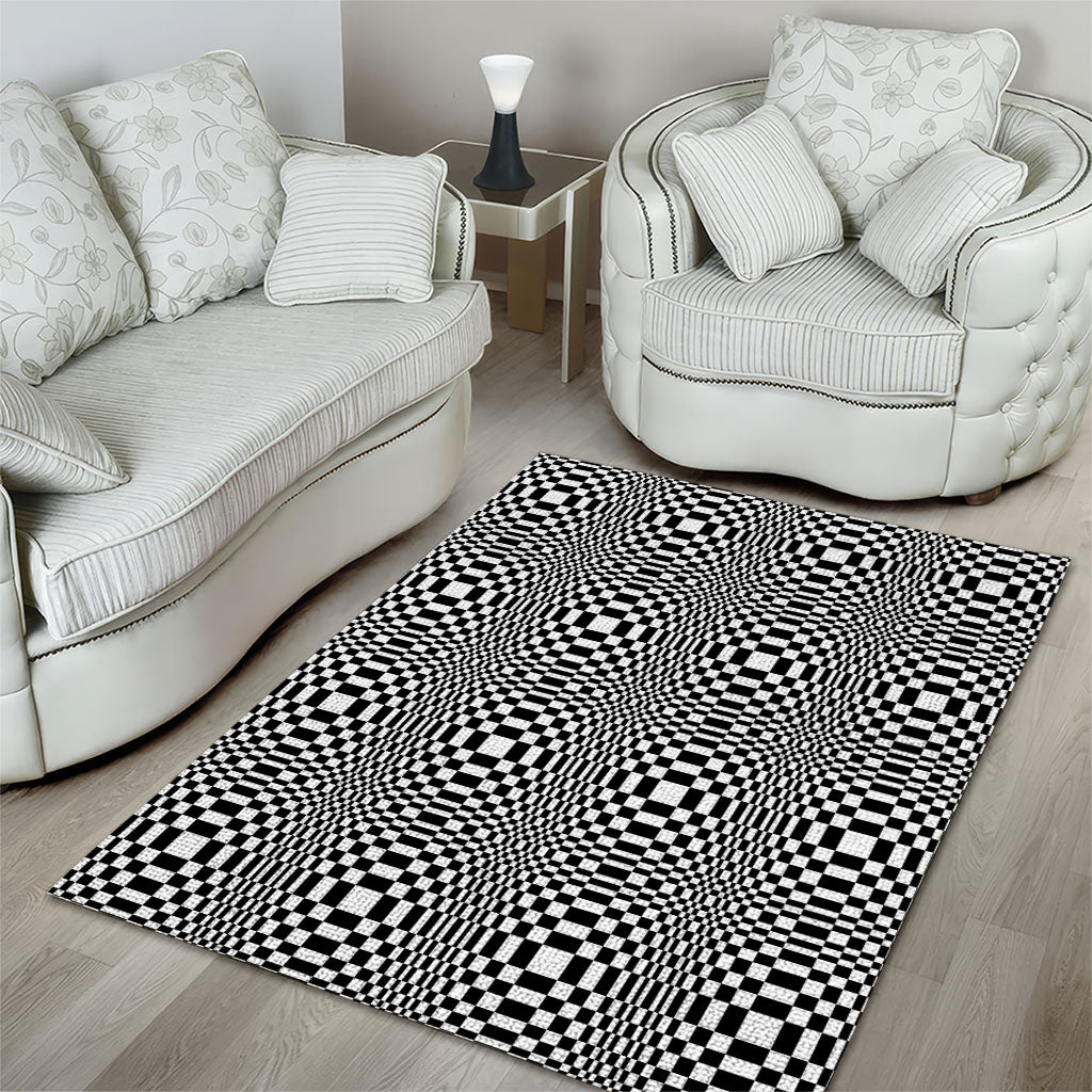 Black White Filipino Binakol Motifs Area Rug Mabuhay Philippines Festival Kusikus Pattern LT14 - Polynesian Pride