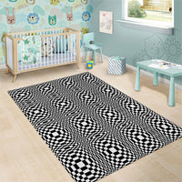 Black White Filipino Binakol Motifs Area Rug Mabuhay Philippines Festival Kusikus Pattern LT14 - Polynesian Pride