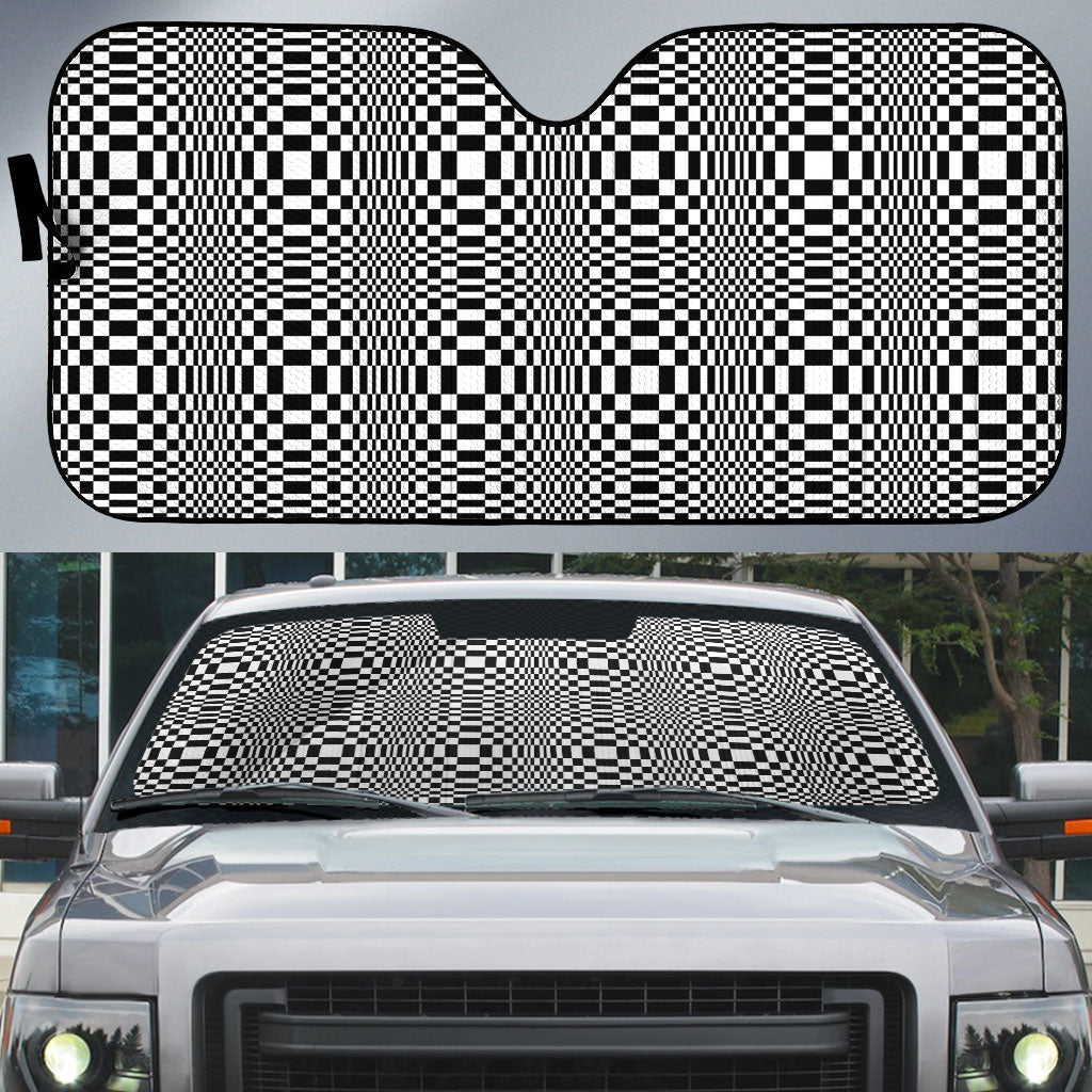Black White Filipino Binakol Motifs Auto Sun Shade Mabuhay Philippines Festival Kusikus Pattern LT14 Black - Polynesian Pride
