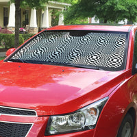 Black White Filipino Binakol Motifs Auto Sun Shade Mabuhay Philippines Festival Kusikus Pattern LT14 - Polynesian Pride