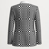 Black White Filipino Binakol Motifs Blazer Mabuhay Philippines Festival Kusikus Pattern LT14 - Polynesian Pride