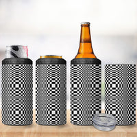 Black White Filipino Binakol Motifs 4 in 1 Can Cooler Tumbler Mabuhay Philippines Festival Kusikus Pattern LT14 - Polynesian Pride