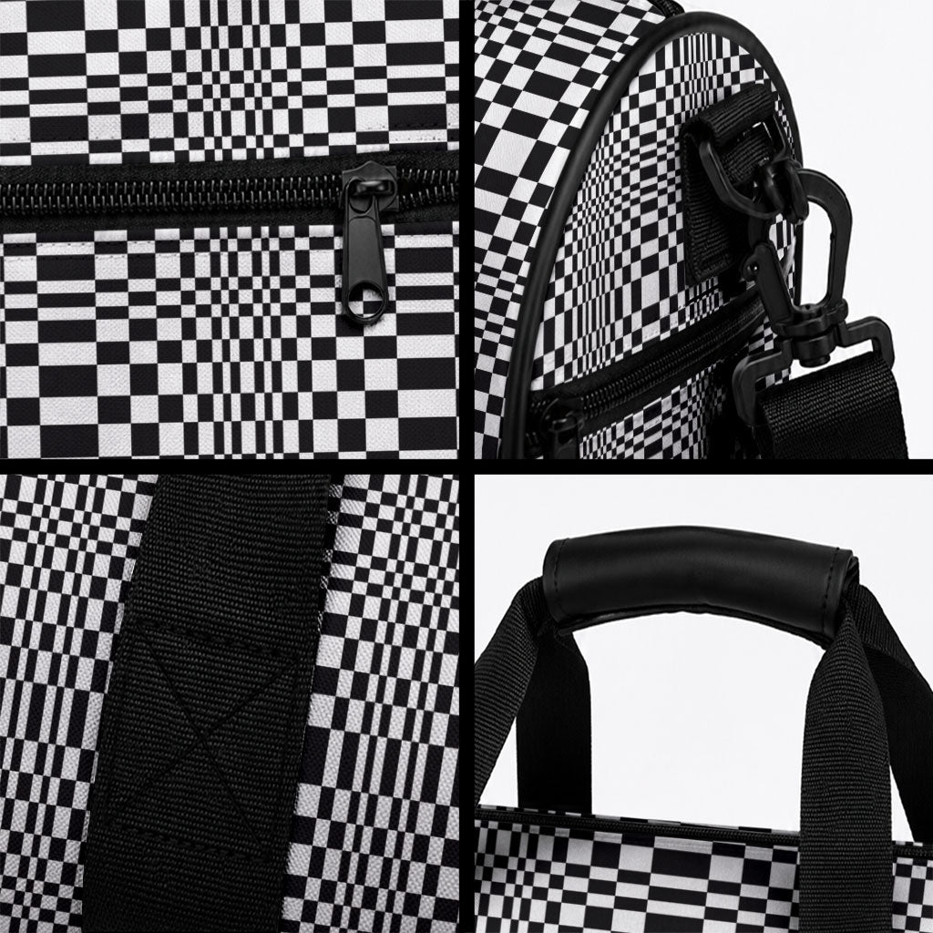 Black White Filipino Binakol Motifs Duffle Bag Mabuhay Philippines Festival Kusikus Pattern