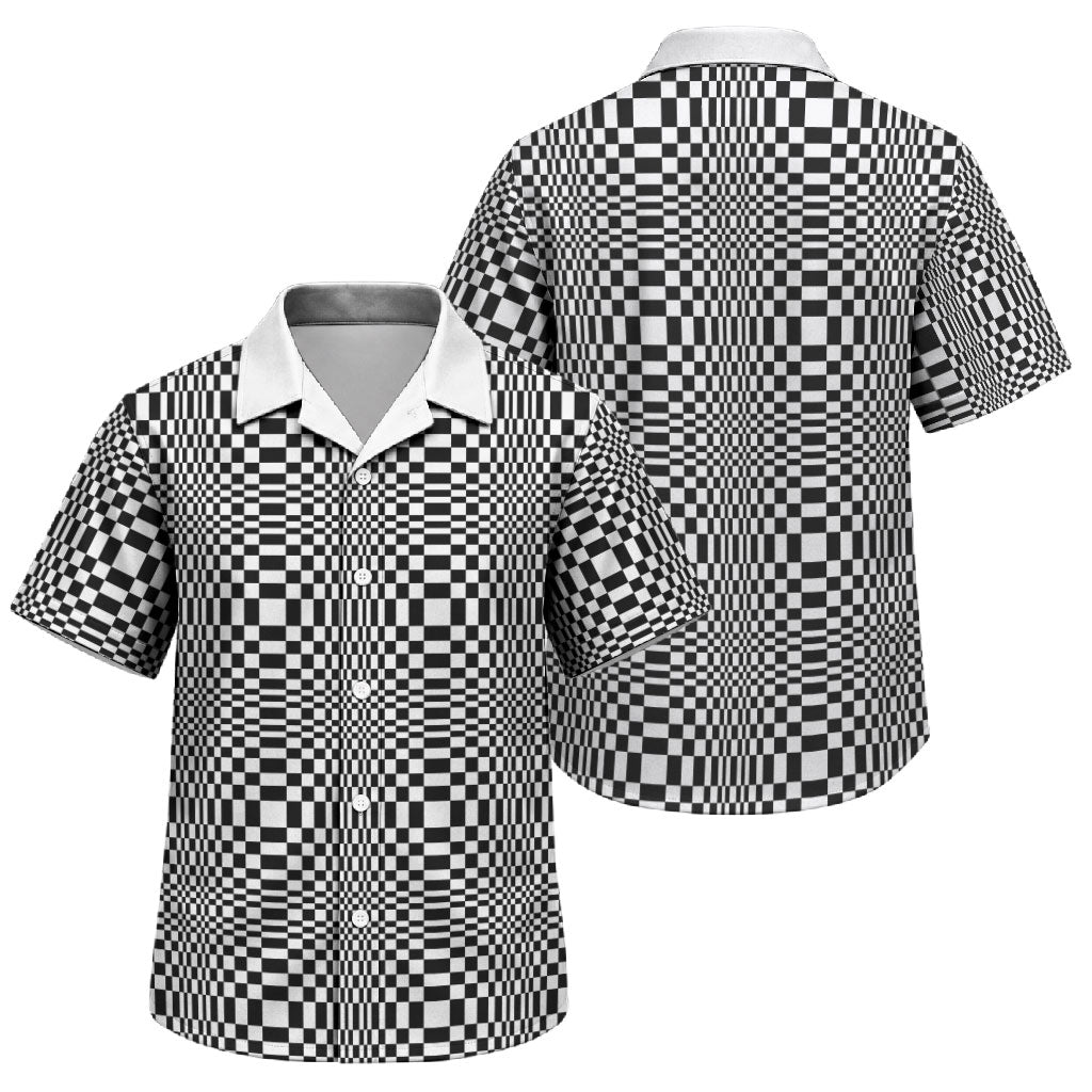 Black White Filipino Binakol Motifs Family Matching Off Shoulder Short Dress and Hawaiian Shirt Mabuhay Philippines Festival Kusikus Pattern LT14 Son's Shirt Black - Polynesian Pride