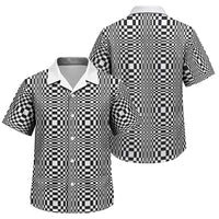Black White Filipino Binakol Motifs Family Matching Off Shoulder Short Dress and Hawaiian Shirt Mabuhay Philippines Festival Kusikus Pattern LT14 Son's Shirt Black - Polynesian Pride
