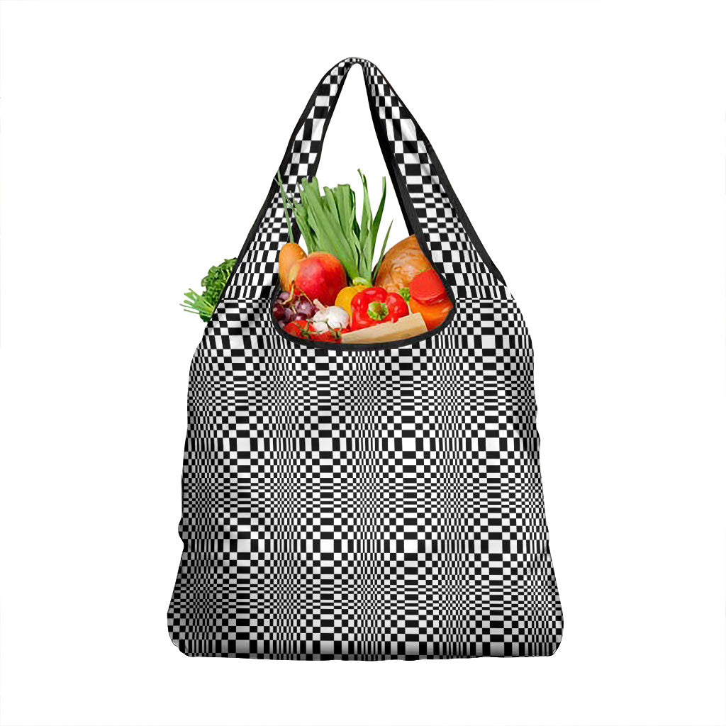 Black White Filipino Binakol Motifs Grocery Bag Mabuhay Philippines Festival Kusikus Pattern LT14 1-pack One Size Black - Polynesian Pride