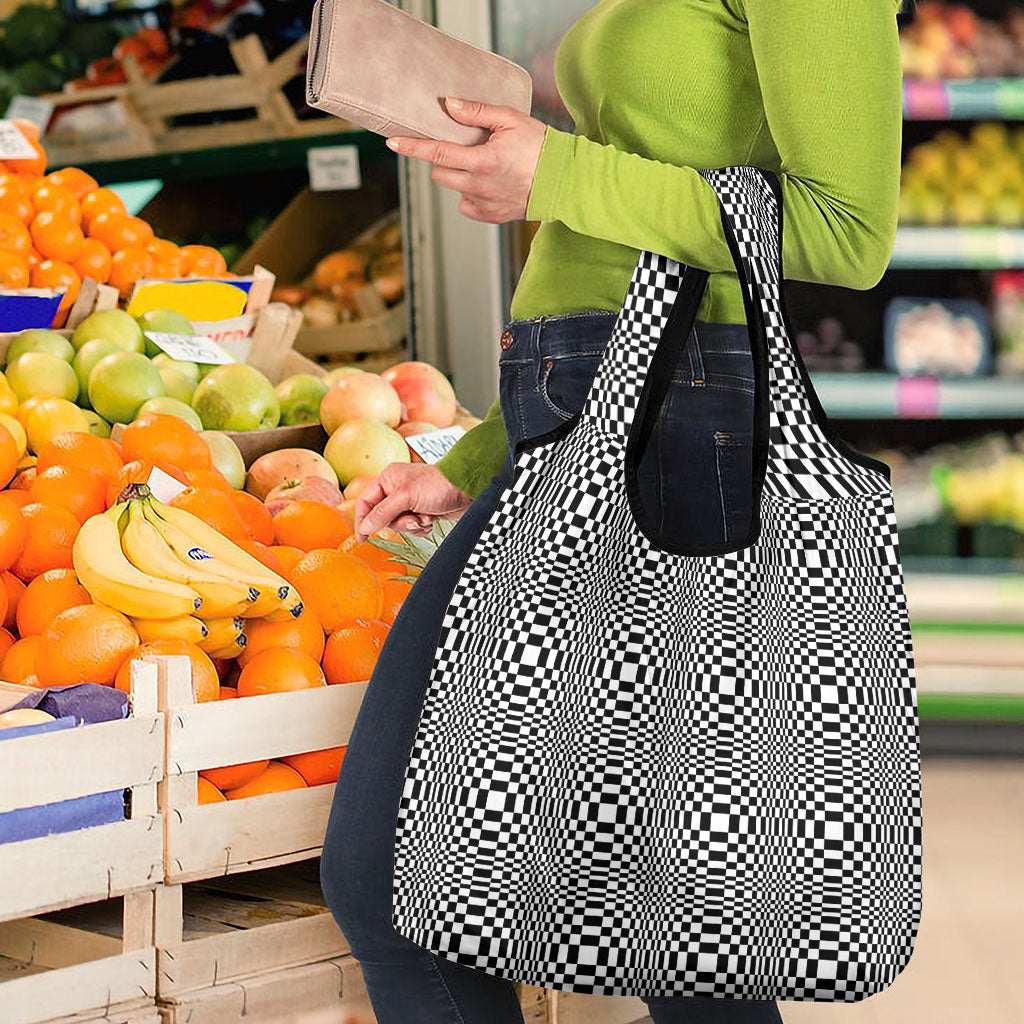 Black White Filipino Binakol Motifs Grocery Bag Mabuhay Philippines Festival Kusikus Pattern LT14 - Polynesian Pride