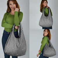 Black White Filipino Binakol Motifs Grocery Bag Mabuhay Philippines Festival Kusikus Pattern LT14 - Polynesian Pride