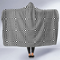 Black White Filipino Binakol Motifs Hooded Blanket Mabuhay Philippines Festival Kusikus Pattern LT14 One Size Black - Polynesian Pride