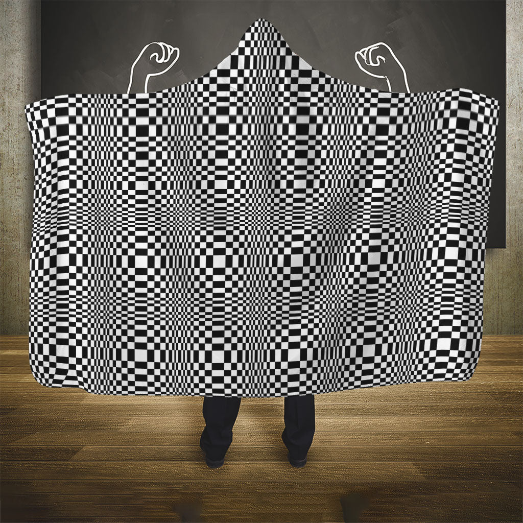 Black White Filipino Binakol Motifs Hooded Blanket Mabuhay Philippines Festival Kusikus Pattern LT14 - Polynesian Pride