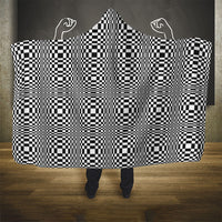 Black White Filipino Binakol Motifs Hooded Blanket Mabuhay Philippines Festival Kusikus Pattern LT14 - Polynesian Pride