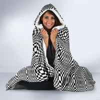 Black White Filipino Binakol Motifs Hooded Blanket Mabuhay Philippines Festival Kusikus Pattern LT14 - Polynesian Pride