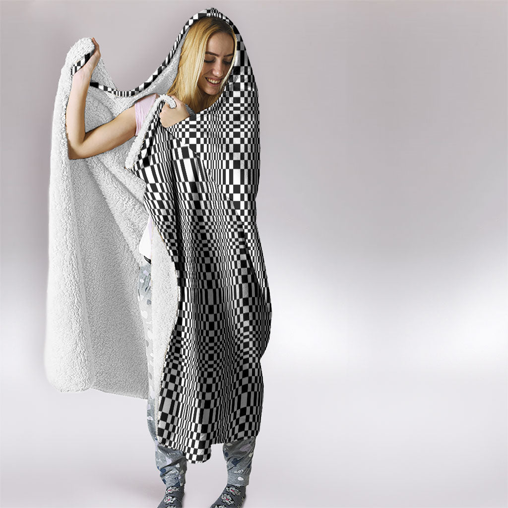 Black White Filipino Binakol Motifs Hooded Blanket Mabuhay Philippines Festival Kusikus Pattern LT14 - Polynesian Pride