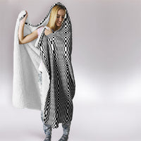 Black White Filipino Binakol Motifs Hooded Blanket Mabuhay Philippines Festival Kusikus Pattern LT14 - Polynesian Pride
