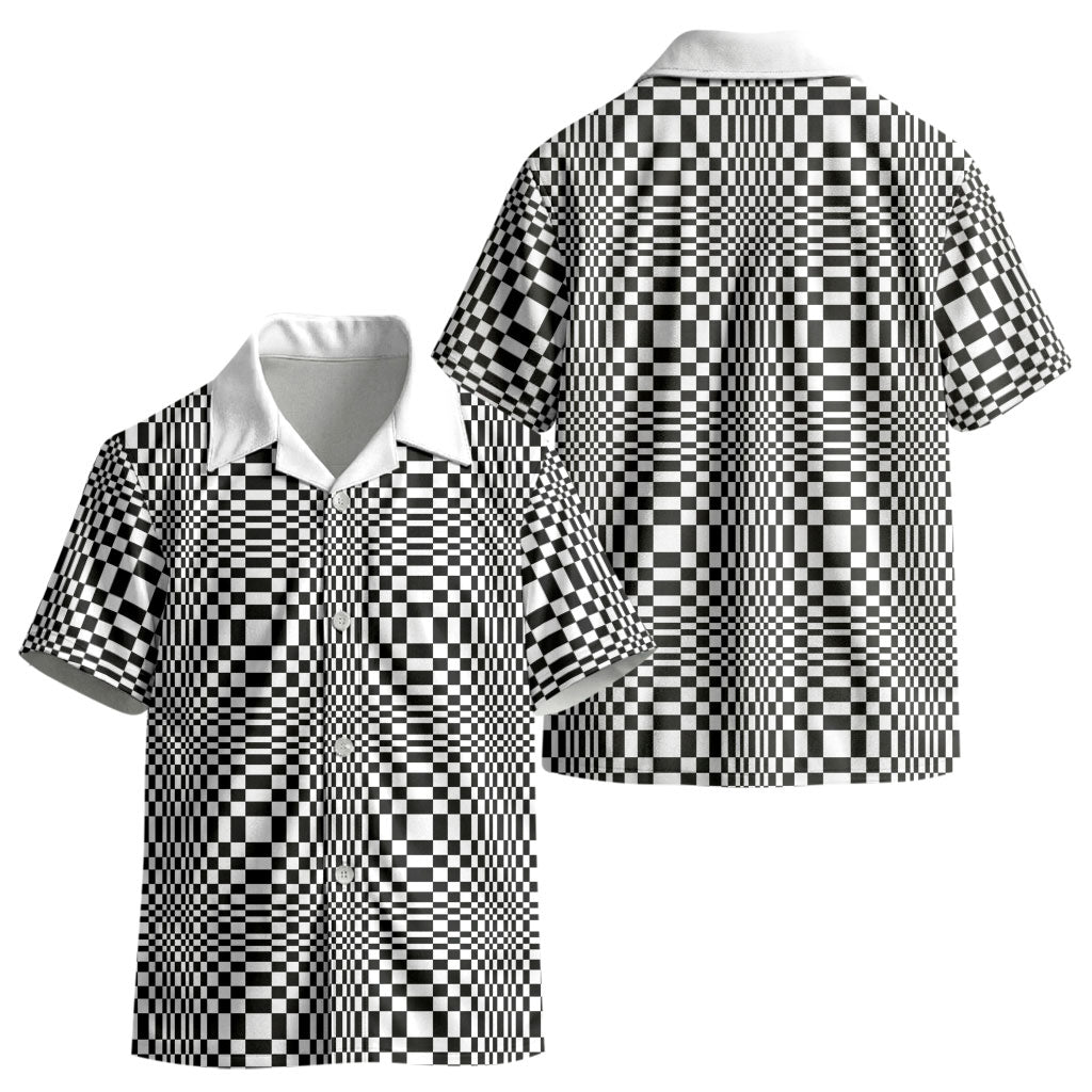 Black White Filipino Binakol Motifs Kid Hawaiian Shirt Mabuhay Philippines Festival Kusikus Pattern LT14 - Polynesian Pride