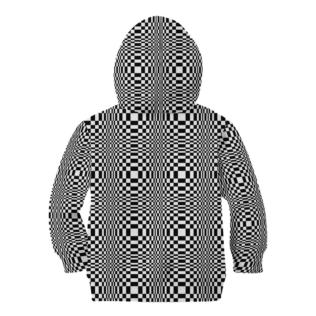 Black White Filipino Binakol Motifs Kid Hoodie Mabuhay Philippines Festival Kusikus Pattern LT14 - Polynesian Pride