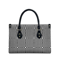 Black White Filipino Binakol Motifs Leather Bag Mabuhay Philippines Festival Kusikus Pattern LT14 - Polynesian Pride