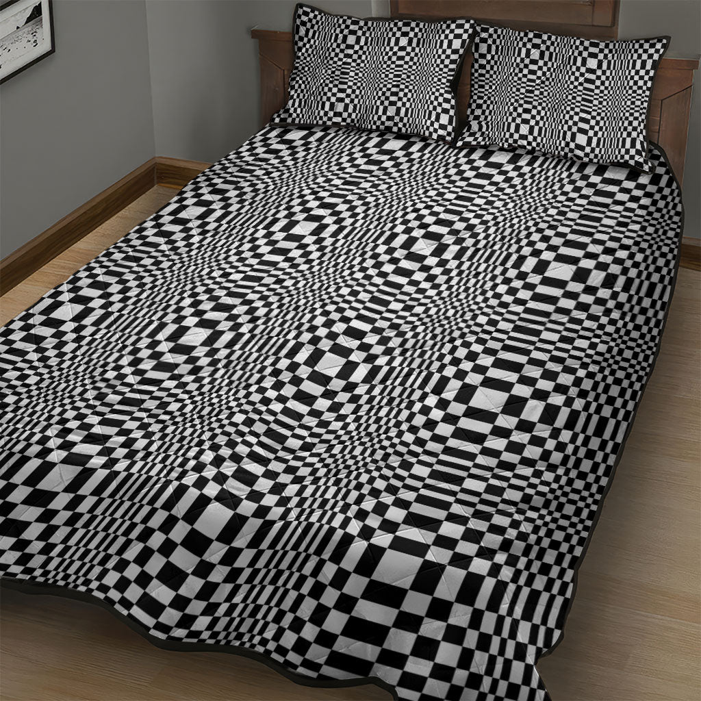 Black White Filipino Binakol Motifs Quilt Bed Set Mabuhay Philippines Festival Kusikus Pattern LT14 - Polynesian Pride