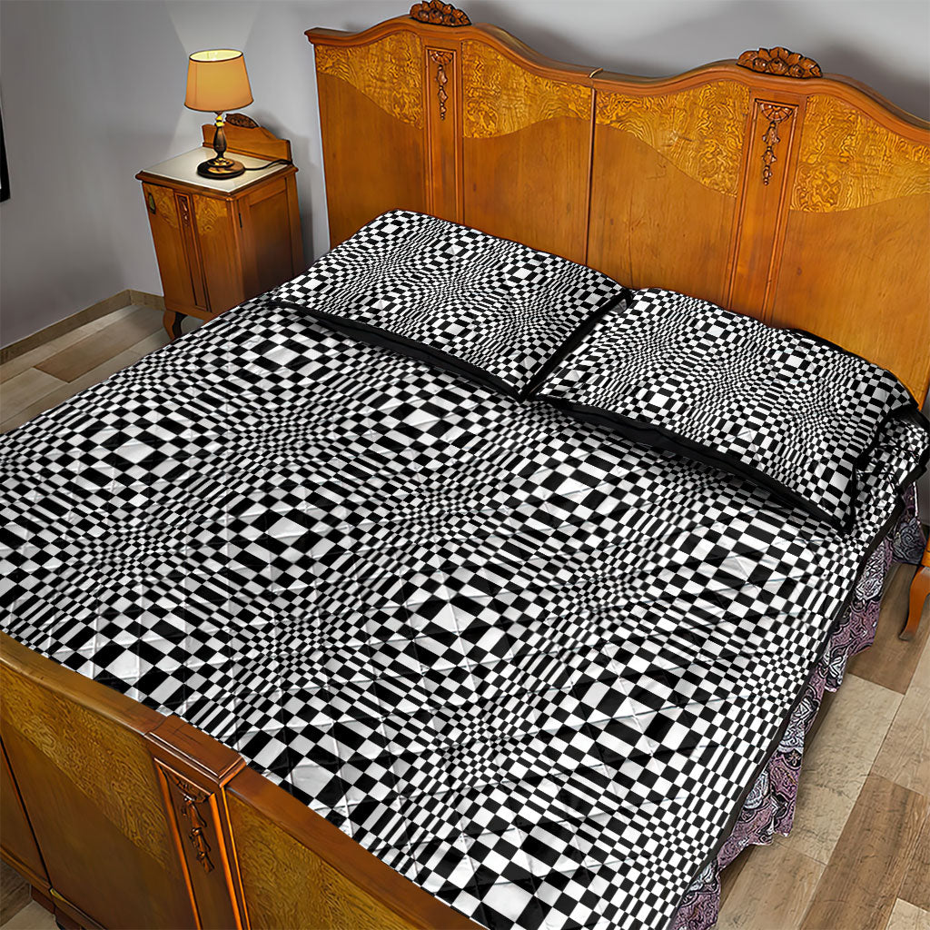Black White Filipino Binakol Motifs Quilt Bed Set Mabuhay Philippines Festival Kusikus Pattern LT14 - Polynesian Pride
