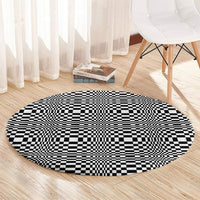 Black White Filipino Binakol Motifs Round Carpet Mabuhay Philippines Festival Kusikus Pattern LT14 - Polynesian Pride