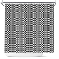 Black White Filipino Binakol Motifs Shower Curtain Mabuhay Philippines Festival Kusikus Pattern LT14 Black - Polynesian Pride