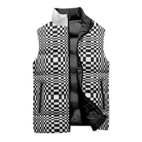 Black White Filipino Binakol Motifs Sleeveless Puffer Jacket Mabuhay Philippines Festival Kusikus Pattern LT14 - Polynesian Pride