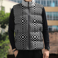 Black White Filipino Binakol Motifs Sleeveless Puffer Jacket Mabuhay Philippines Festival Kusikus Pattern LT14 - Polynesian Pride