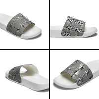 Black White Filipino Binakol Motifs Slide Sandals Mabuhay Philippines Festival Kusikus Pattern LT14 - Polynesian Pride