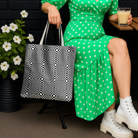 Black White Filipino Binakol Motifs Tote Bag Mabuhay Philippines Festival Kusikus Pattern LT14 - Polynesian Pride