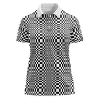 Black White Filipino Binakol Motifs Women Polo Shirt Mabuhay Philippines Festival Kusikus Pattern LT14 Female Black - Polynesian Pride