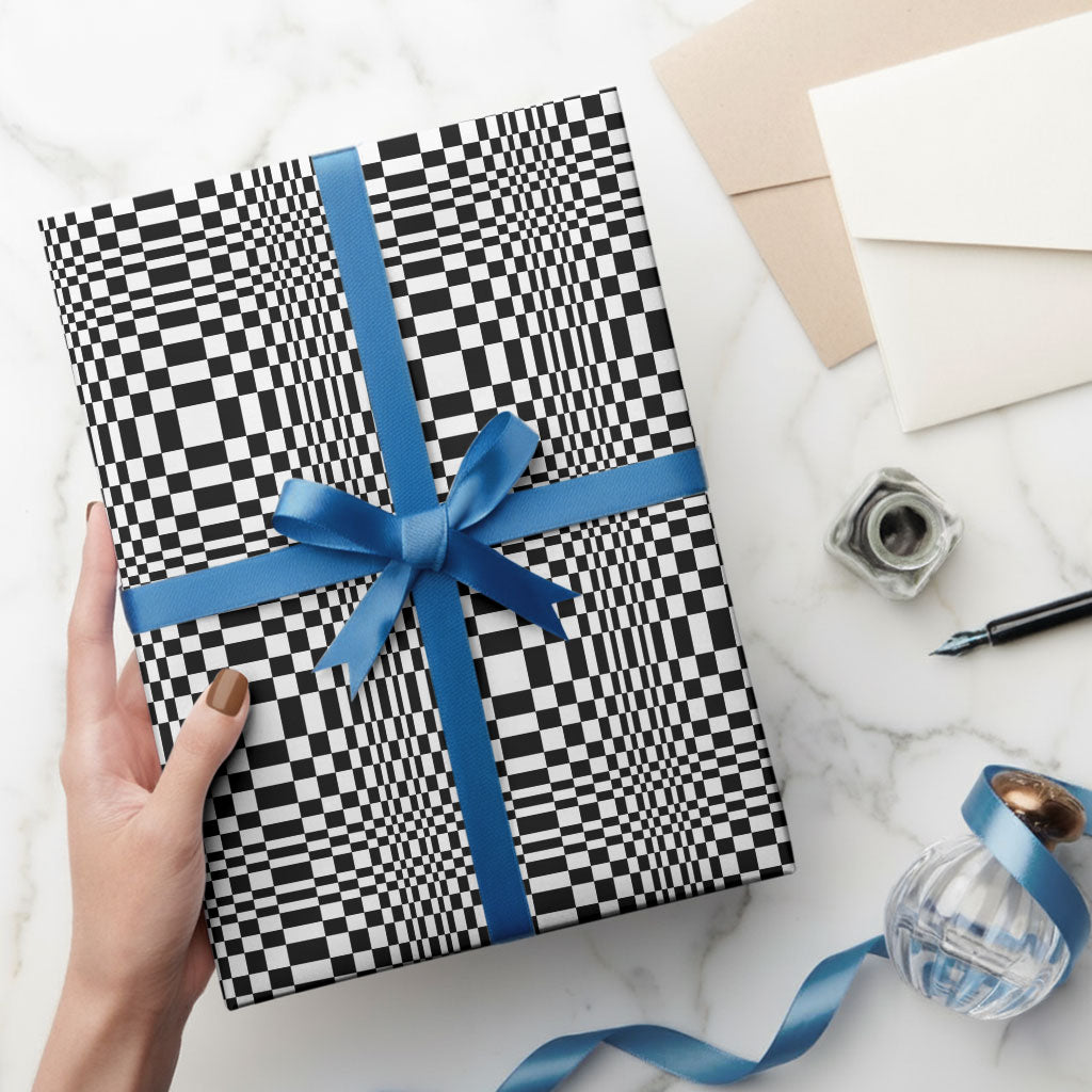 Black White Filipino Binakol Motifs Wrapping Paper Mabuhay Philippines Festival Kusikus Pattern LT14 - Polynesian Pride