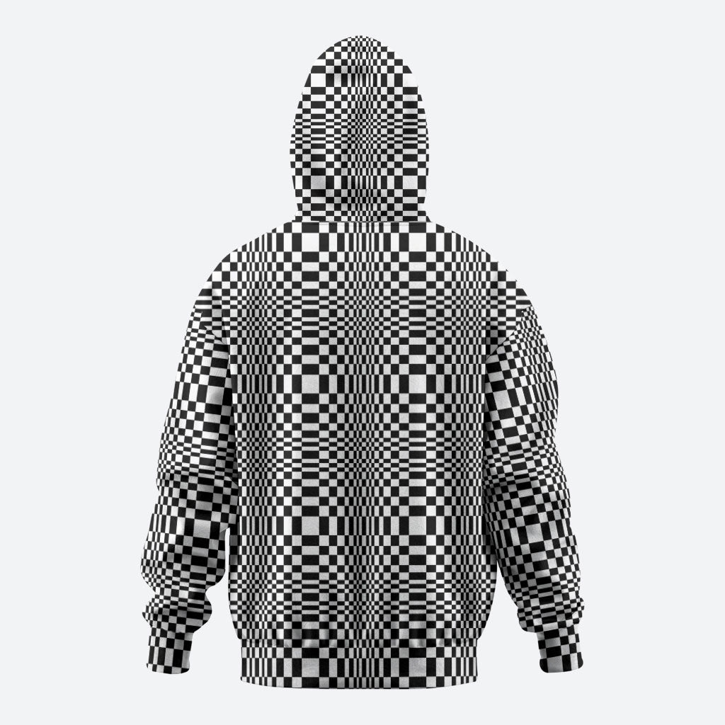 Black White Filipino Binakol Motifs Zip Hoodie Mabuhay Philippines Festival Kusikus Pattern LT14 - Polynesian Pride