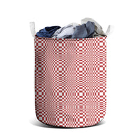 Red White Filipino Binakol Motifs Laundry Basket Mabuhay Philippines Festival Kusikus Pattern LT14 - Polynesian Pride